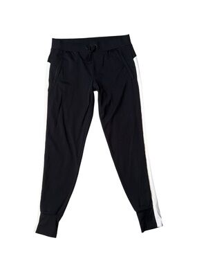 Women’s Small Athleta Black Jogger Pants with White Side Stripe